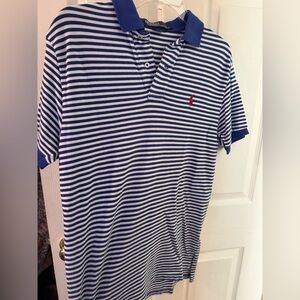 Ralph Lauren Navy and White Striped Polo